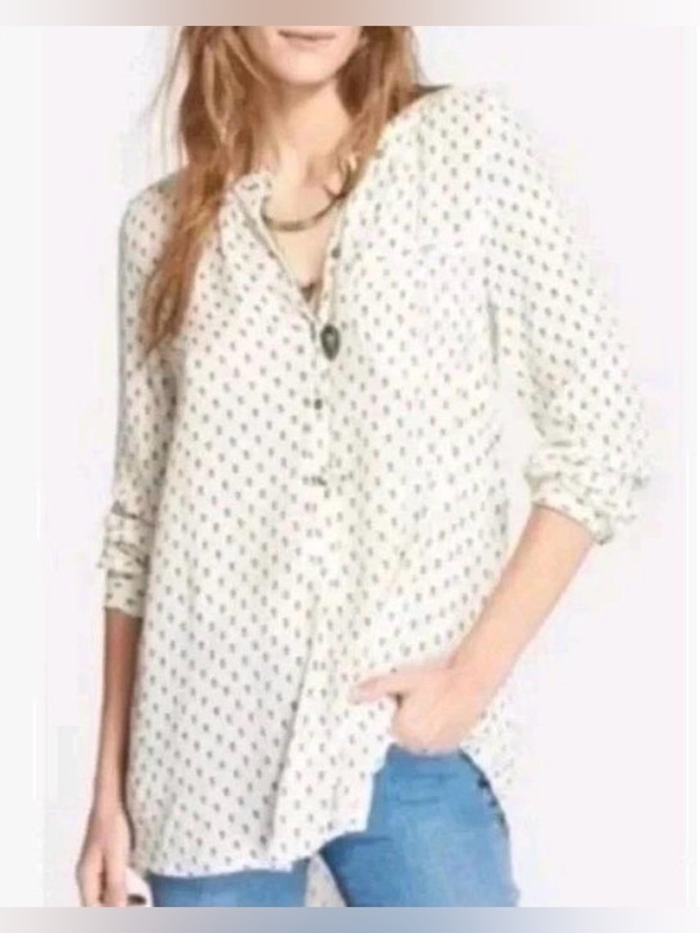 Women’s Free People Shibori Magic Tunic top hi lo blouse LAGENLOOK boho Small